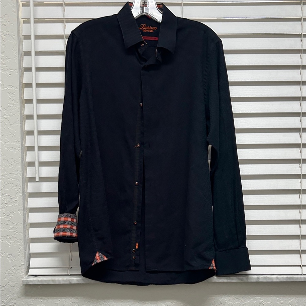 Black Long-Sleeve Men's Dress Shirt